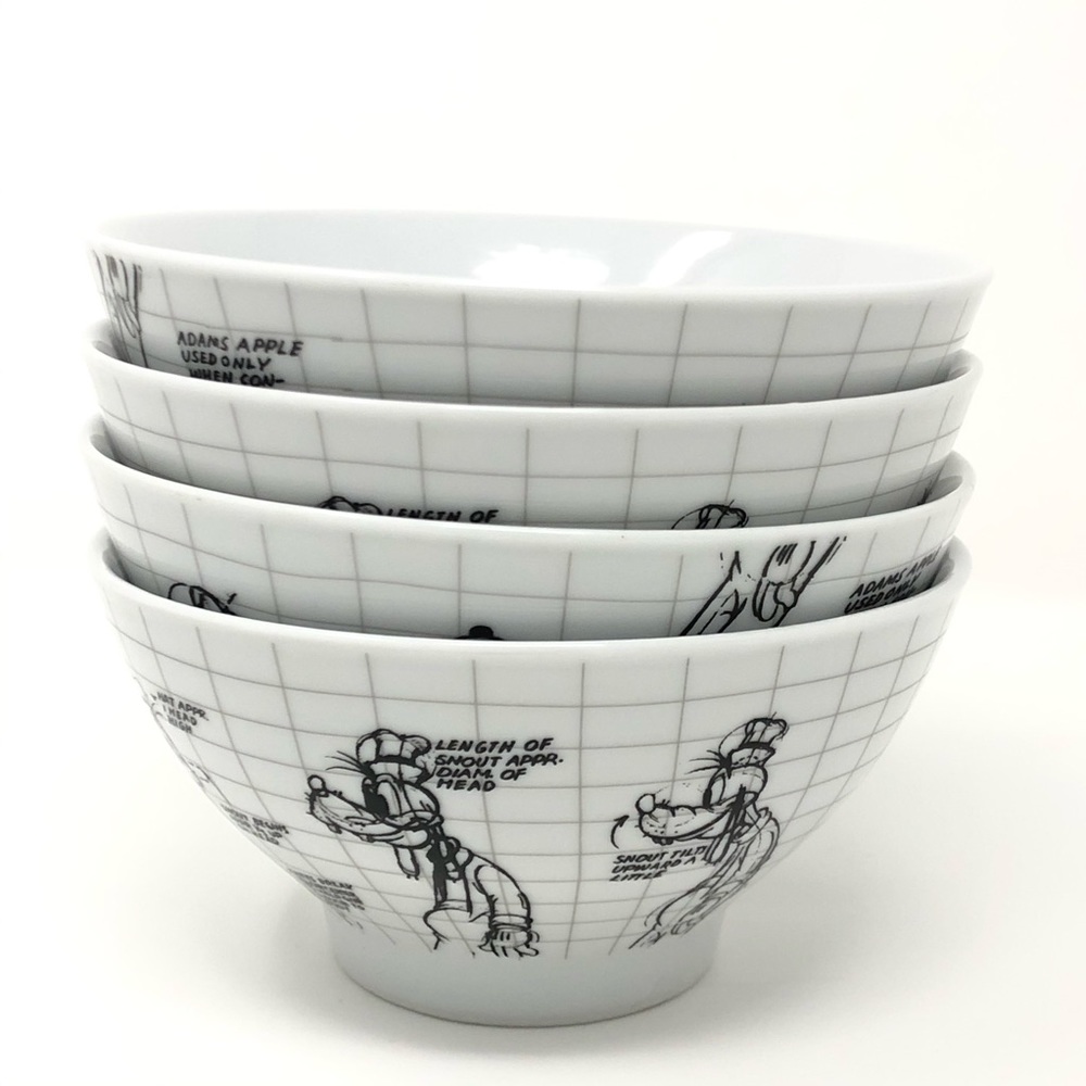 NEW Disney Sketchbook Goofy Bowl for Soup/Set of 4